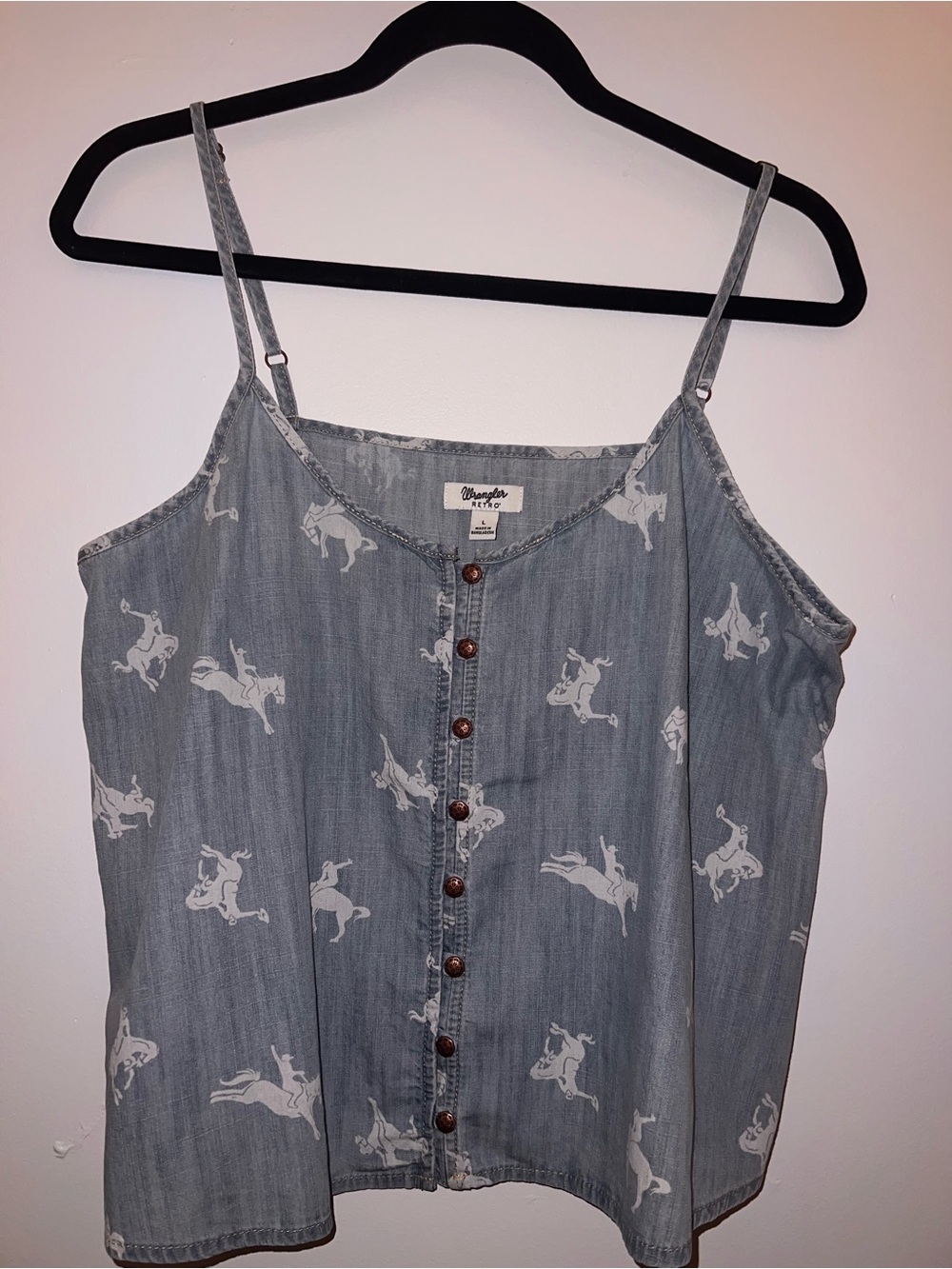 Wrangler Light Blue Denim-Effect Tank